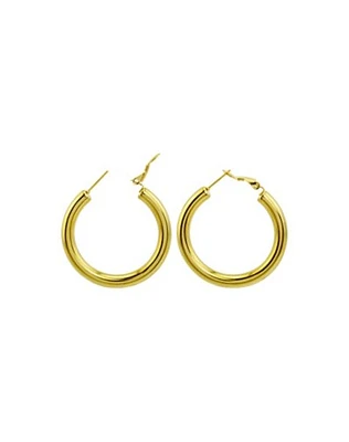 Goldtone Thick Hoop Earrings