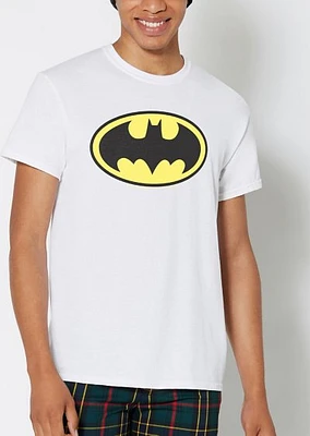 White Batman Logo T Shirt