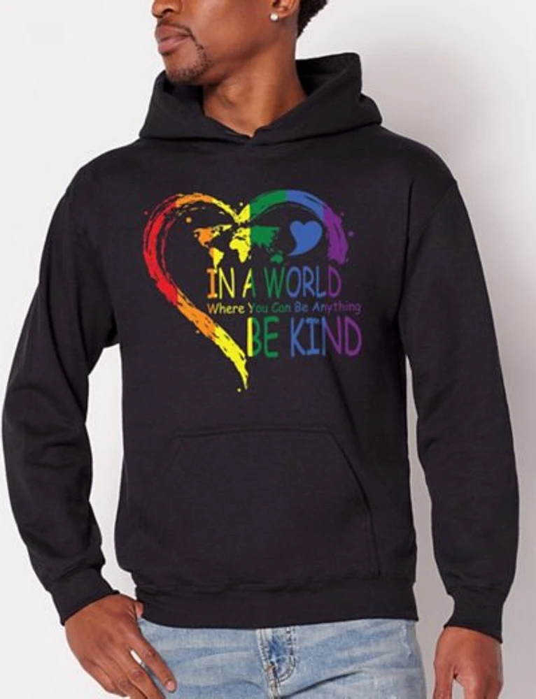 Be Kind Rainbow Heart Hoodie