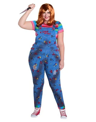 Adult Plus Size Chucky Overalls Costume