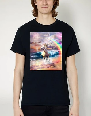 Cat Riding Unicorn T Shirt