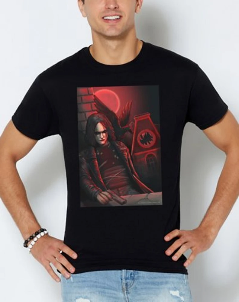 Red Moon Crow T Shirt