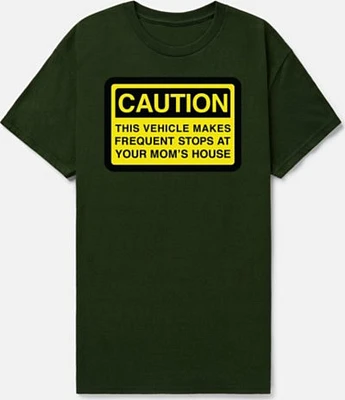 Dark Green Caution T Shirt