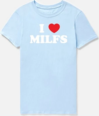 Light Blue I Heart MILFs T Shirt