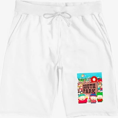 White South Park Town Shorts