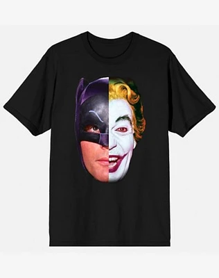 Batman and Joker Split Face T Shirt