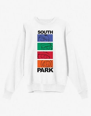 White South Park Sketch Art Crewneck Sweatshirt