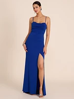 Cowl Neck Bustier Gown