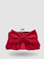 Satin Clutch With Bow