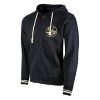 BLACK & CREAM ZIP HOODIE