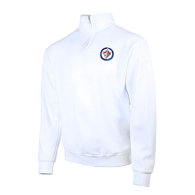 QUARTER ZIP LOGO FLEECE WHITE