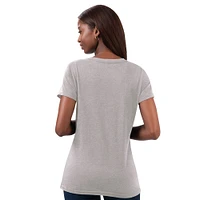 WOMEN'S SNAP ALT V-NECK TEE GREY