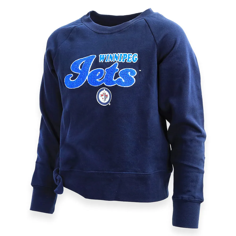 YOUTH GIRLS TIED CREW FLEECE