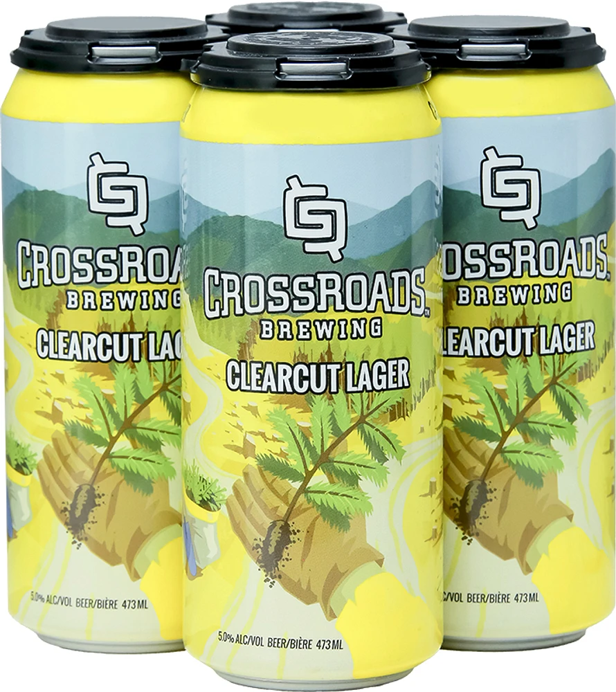 BCLIQUOR Crossroads Brewing - Clearcut Lager 4-pack Tall Can