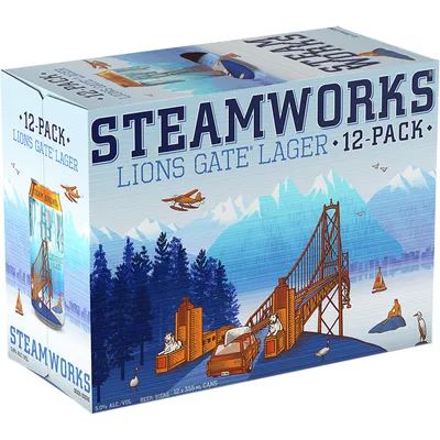 BCLIQUOR Steamworks - Lions Gate Lager Can 355ml