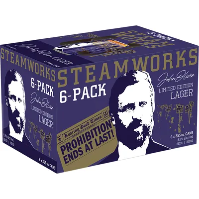 BCLIQUOR Steamworks - John Oliver Lager 6 Pack Can