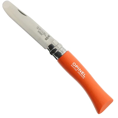 My First Opinel No.7 Folding Knife Rounded Tip SS Blade/Orange Handle SKU 002214