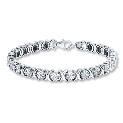 Diamond Bracelet 3/4 ct tw Round-cut Sterling Silver
