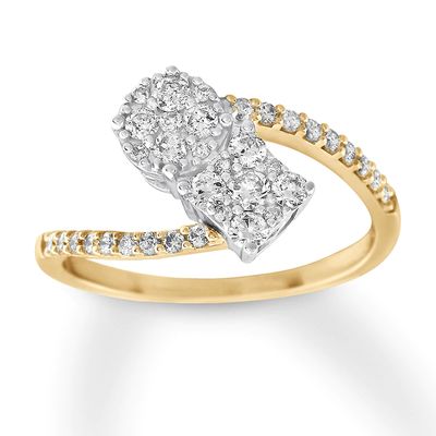 Diamond Ring 1/2 ct tw Round-cut 10K Two-Tone Gold