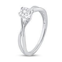 Diamond Heart Promise Ring 1/6 ct tw Round-cut 10K White Gold