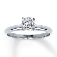 Diamond Solitaire Ring 3/4 carat Round-Cut  14K White Gold