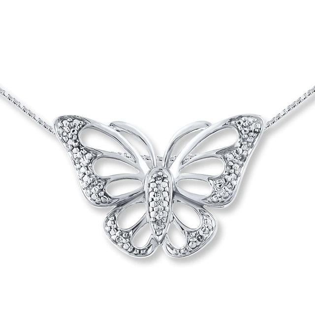 Jared The Galleria Of Jewelry Butterfly Necklace Diamond Accents