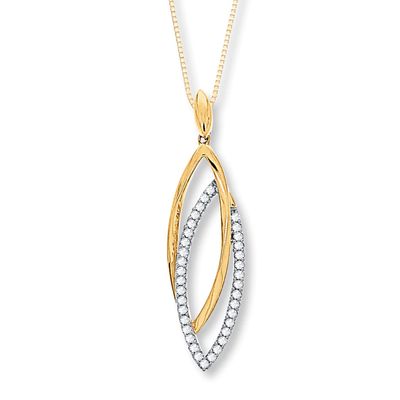 Diamond Necklace 1/4 ct tw Round-cut 10K Yellow Gold
