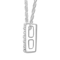 Diamond Initial A Necklace 1/20 ct tw Round-cut 10K White Gold