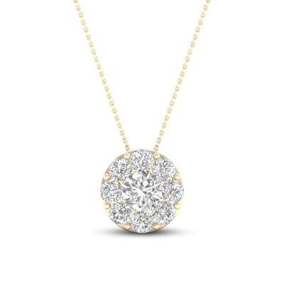 Diamond Necklace 1/4 ct tw Round 10K Yellow Gold