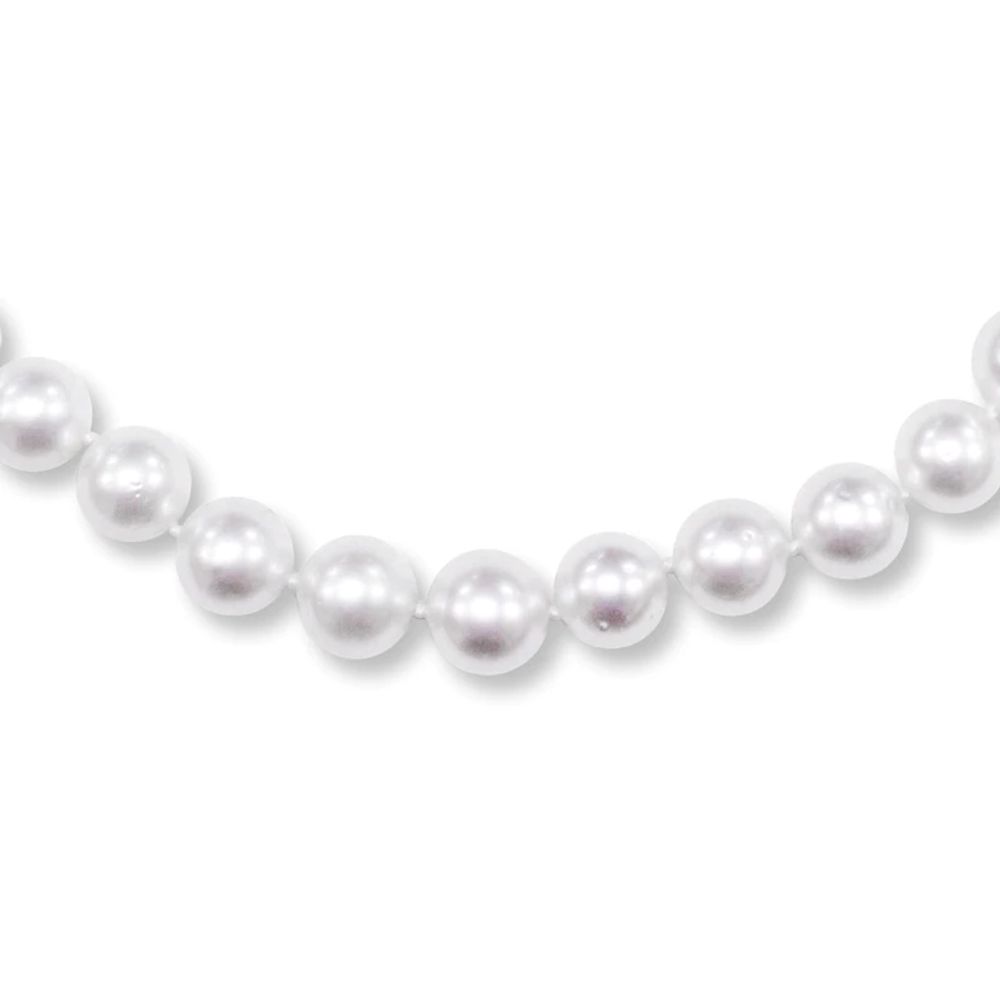 Genuine Cultured Freshwater White Pearls Necklace Authentic Real