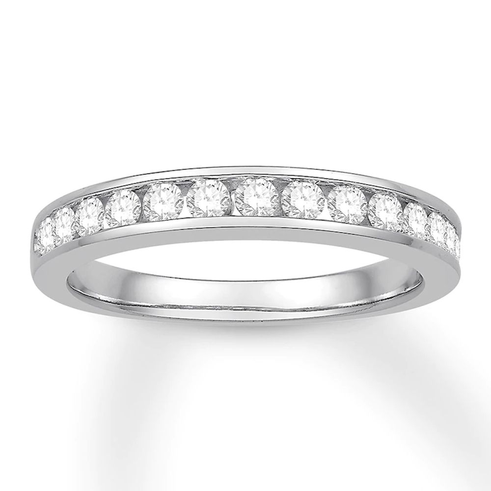Diamond Channel-Set Engagement Ring (2 Ct. t.w.) in 14K White Gold - White Gold