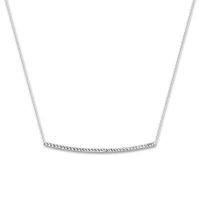 Bar Necklace Sterling Silver 16" Adjustable