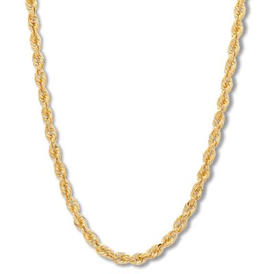 24" Men's Rope Chain Necklace 14K Yellow Gold Appx. 3.85mm