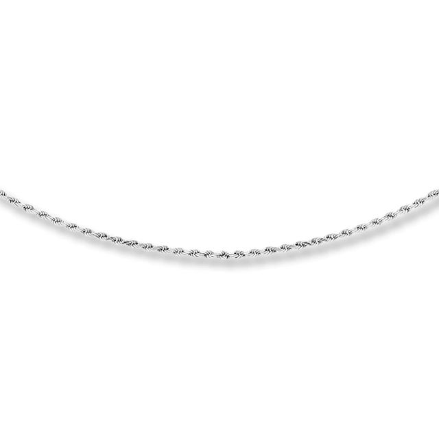 Rope Chain 10K White Gold 16"-24" Length