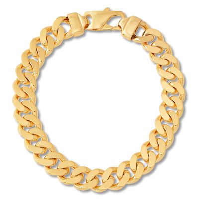 Men's Cuban Link Bracelet 10K Yellow Gold