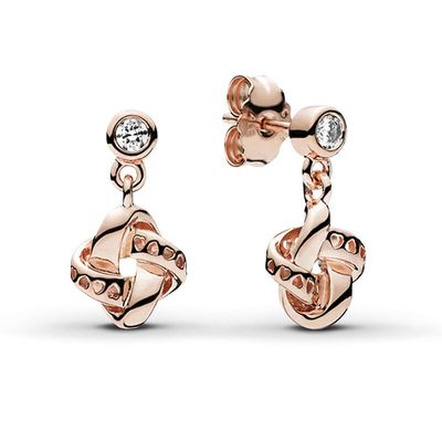 PANDORA Rose Earrings Love Knots