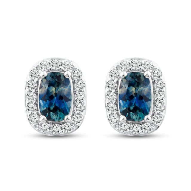Natural Blue Topaz Drop Earrings 16 ct tw Diamonds 10K White Gold  Jared