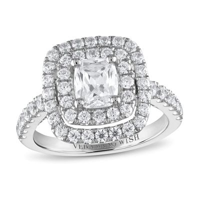 Diamond Engagement Ring 2 5/8 ct tw Cushion-cut 14K White Gold