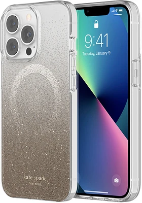 kate spade NY Protective Hardshell Case for MagSafe for iPhone 13 Pro - Champagne Ombre Glitter