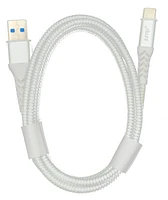 Jump+ USB-A to USB-C 1m Braided Cable - White