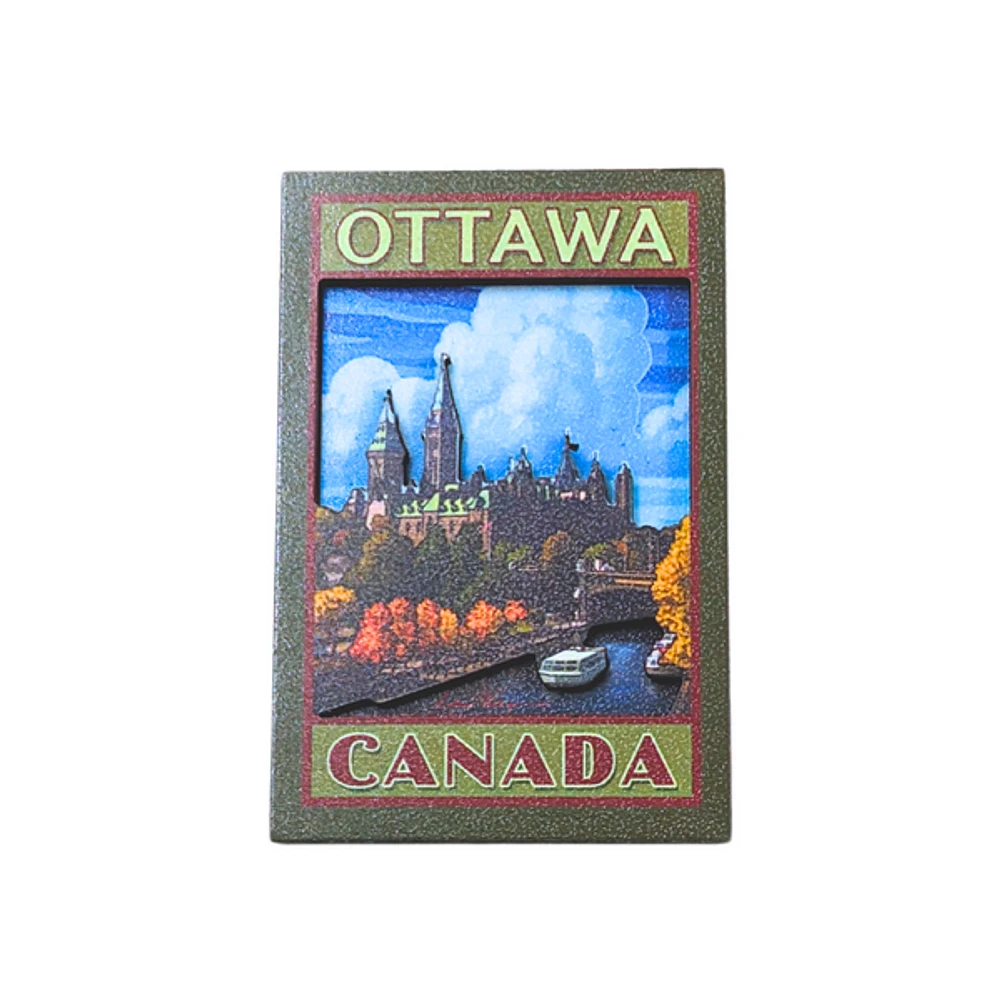 Canadian Parliament Wood Magnet