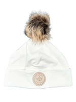 Ottawa Canada Maple Leaf Toque with Pom Pom - Cream