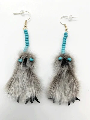 Beaded Ookpik Sealskin Earrings