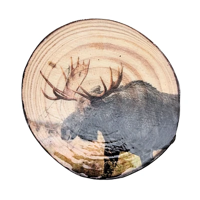 Wooden Magnet - Moose