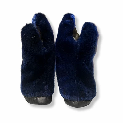 Men’s Large Navy Blue Sealskin Mittens - Sanija Padluq