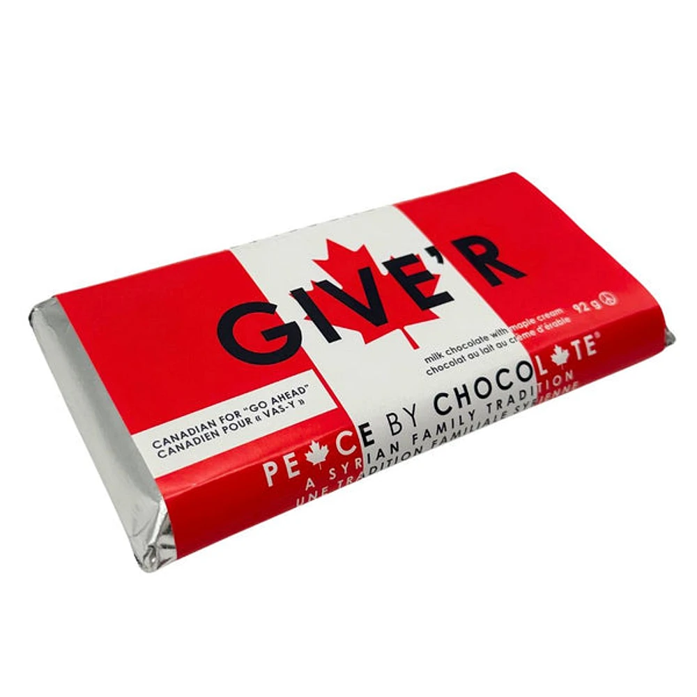 Canadian "Give'r" Maple Filled Chocolate Bar