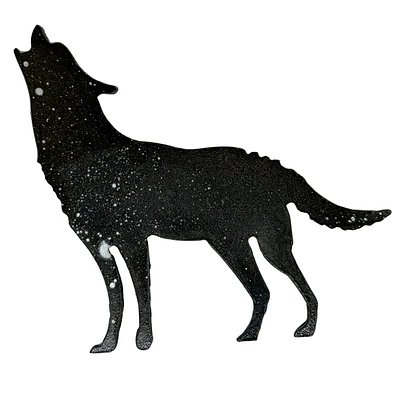 Handpainted Metal Howling Wolf Magnet