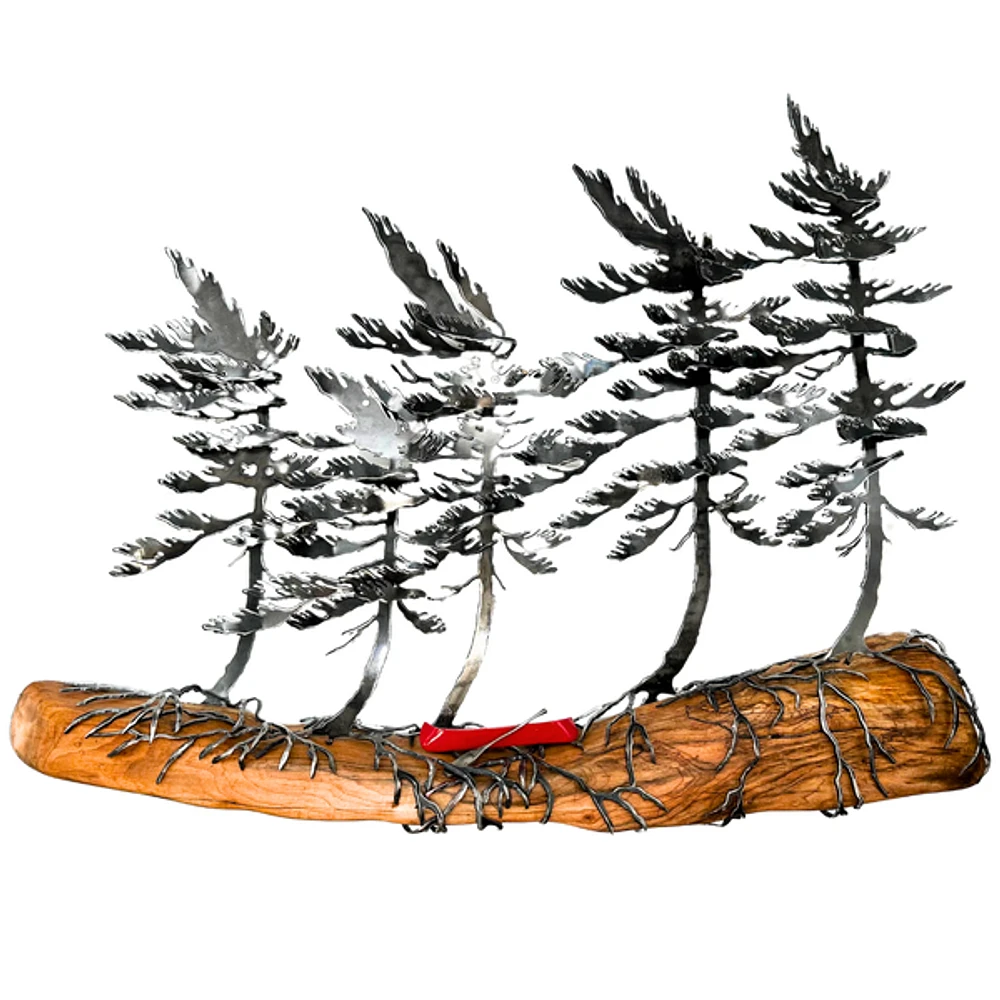 Trees and Canoe Wood & Metal Wall Sculpture - Cathy Mark