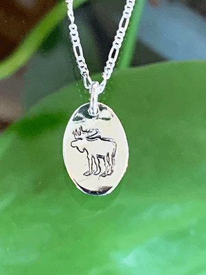 Silver Moose Necklace