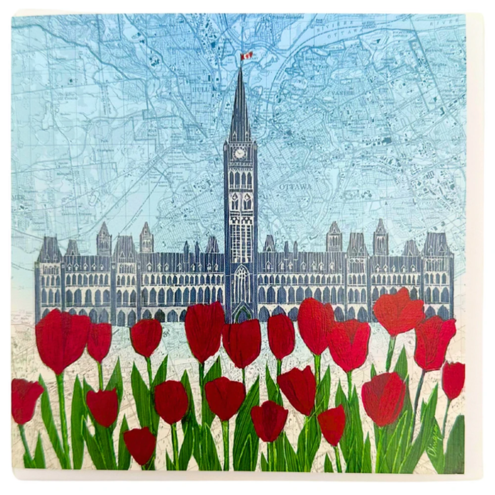 Ottawa Canada Parliament Map Card